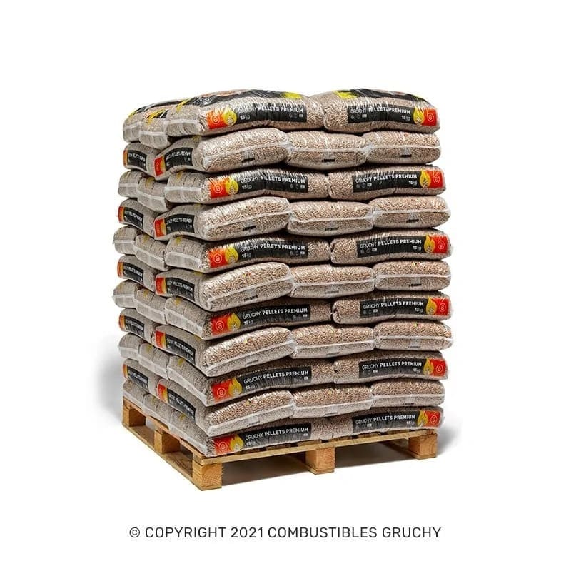 granules de bois premium gruchy palette de 66 sacs de 15kg soit 990 kgs