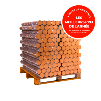 Palette de bûches densifiées ULTRA PREMIUM GRUCHY - 100% HÊTRE -