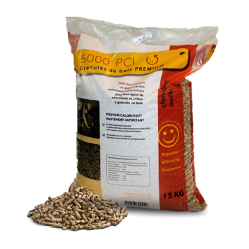 Granulés de bois-5000-pci-sac de 15kg