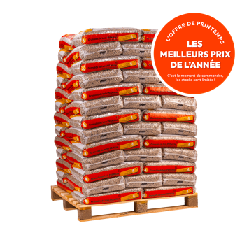 Granulés de bois 5000 pci - Palette sacs de 15kg