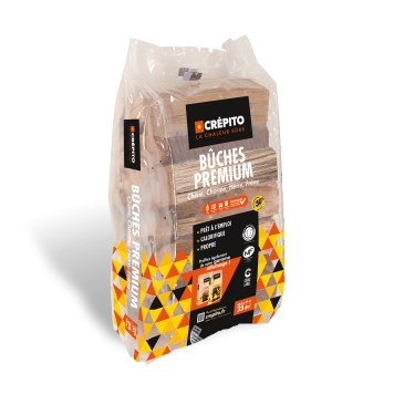 Sac Bûches Premium Crépito 30 cm  -  spéciales cuisson feu de bois