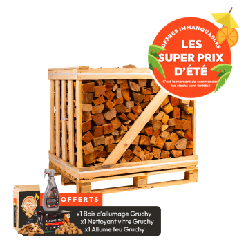Palette de bûches 30 cm  Premium - 1,5stères rangés sec étuvé