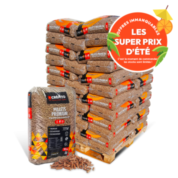 Granulés de bois Premium - Crépito - Palette sacs de 15kg