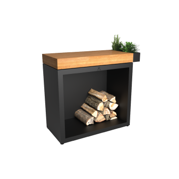 OFYR Butcher Block Storage 90 Black Bois de Teck