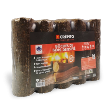 Bûches densifiées rondes - Crépito - Pack de 5 Bûches