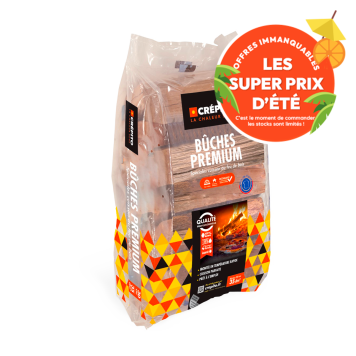 Sac Bûches Premium Crépito 30 cm  -  spéciales cuisson feu de bois