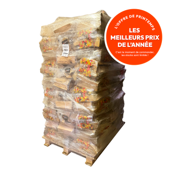 Palette de 70 sacs de bûches Premium Crépito