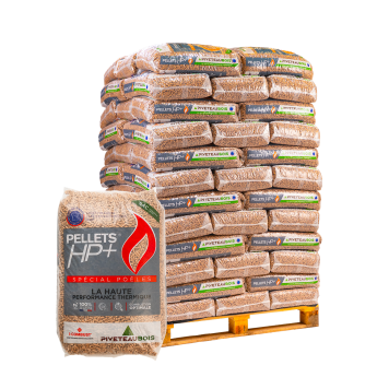 Granulés de bois HP+ - Piveteau - Palette de sacs de 15kg
