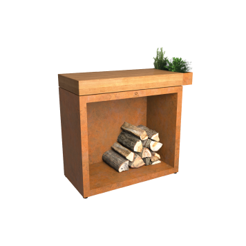 OFYR Butcher Block Storage 90 Corten Bois de Teck